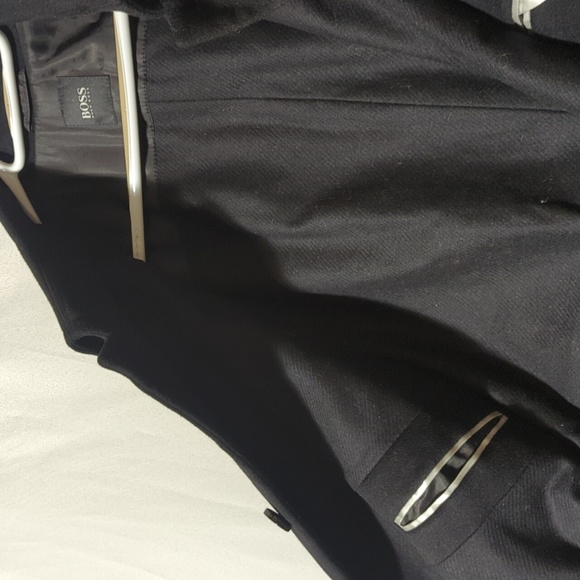 Hugo Boss Men's Size EU 48 Black Cashmere & Virgin Wool Pea Coat - Picture 4 of 10